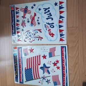Classic Clings window decorations 4th of July American flags